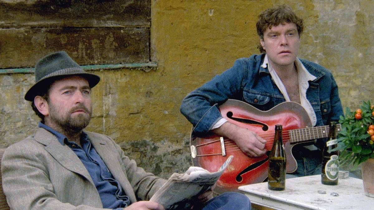 Kim Larsen og Erik Clausen i "Midt om natten"