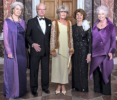 Kong Carl Gustaf, prinsesse Birgitta, prinsesse Christina, prinsesse Desirée og prinsesse Margaretha