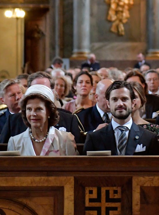Dronning Silvia og prins Carl Philip til Te Deum i 2017