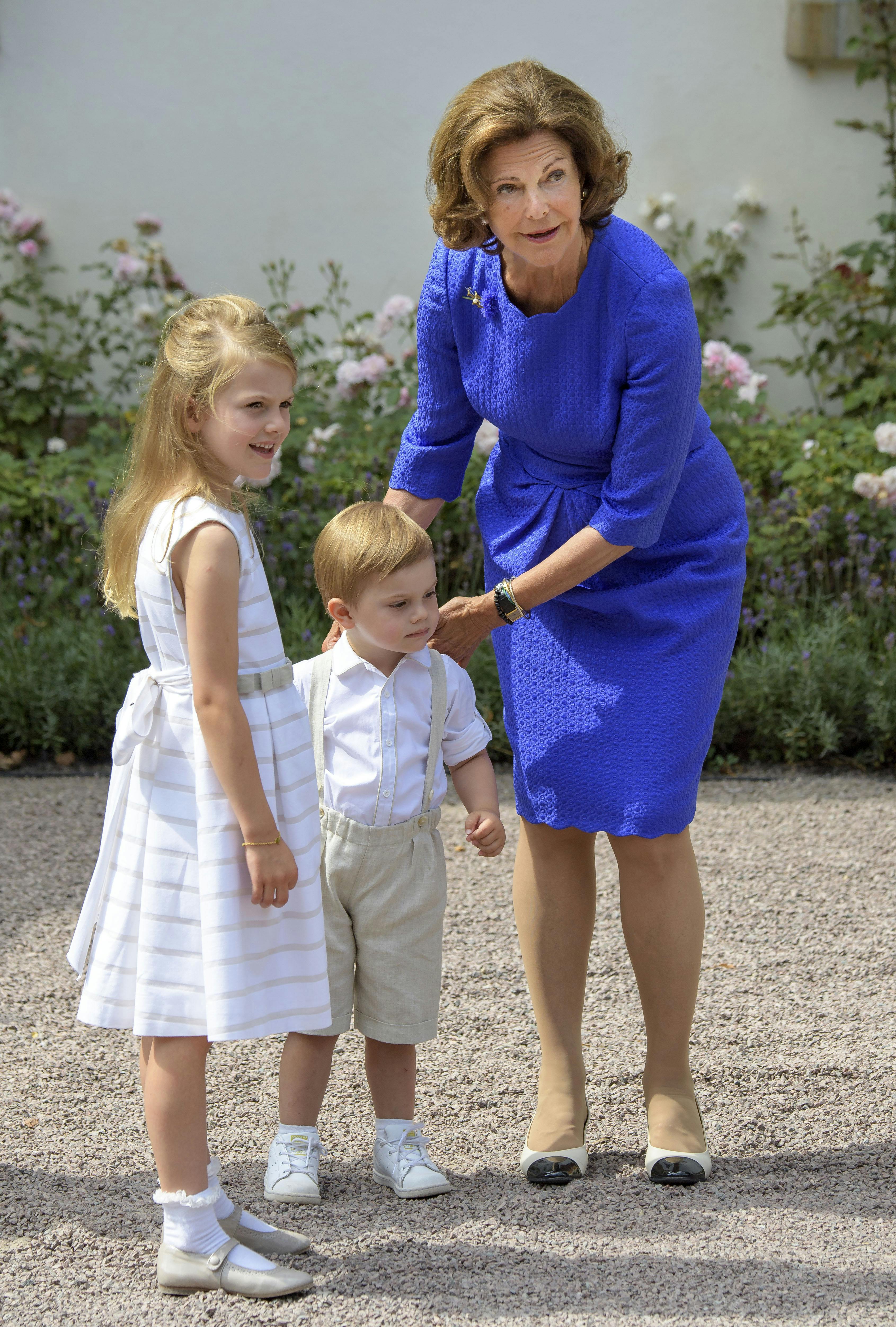 Dronning Silvia, prinsesse Estelle og prins Oscar