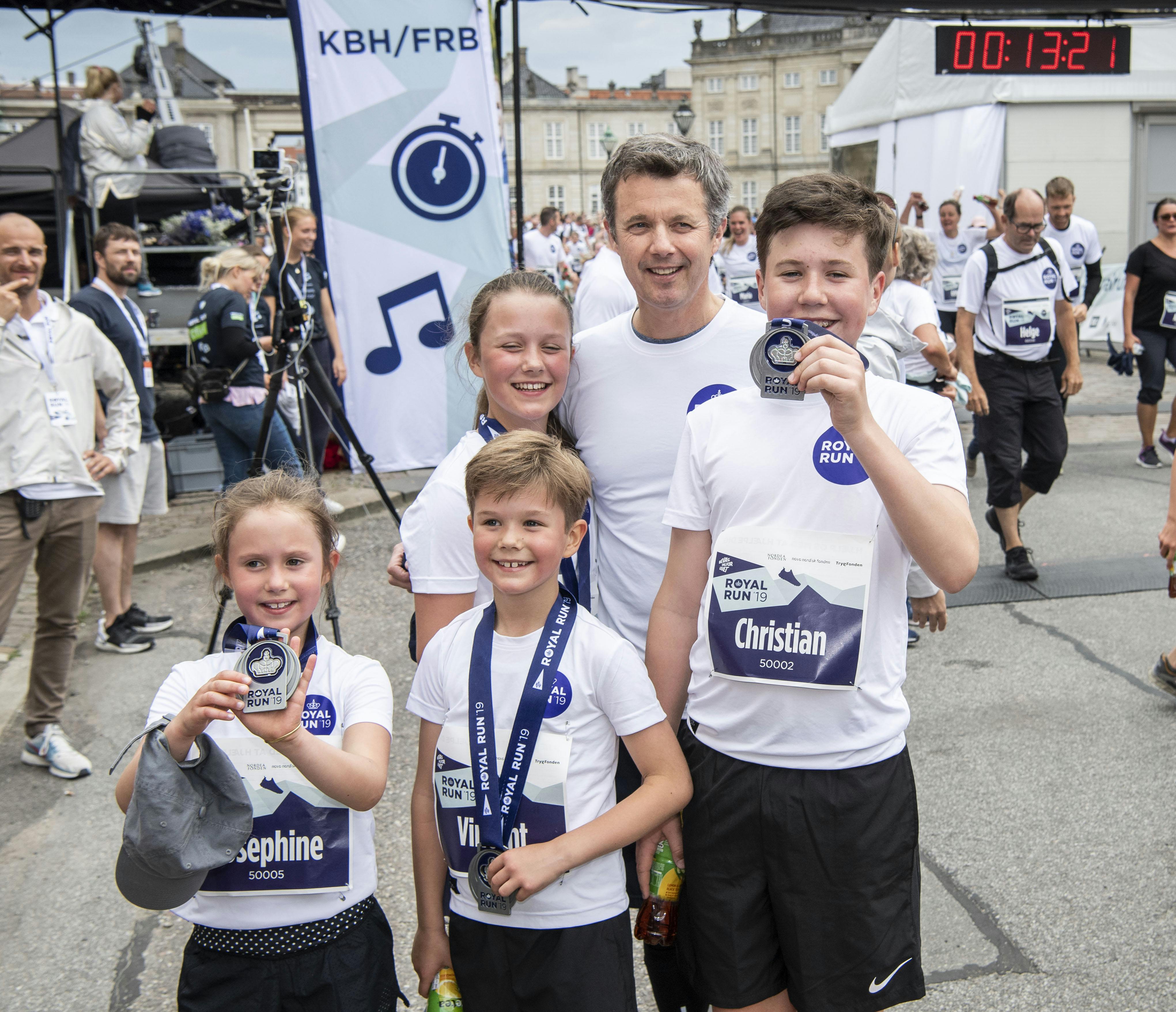 Kronprins Frederik og børnene til Royal Run