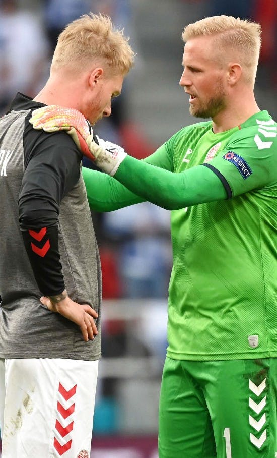 Simon Kjær og Kasper Schmeichel