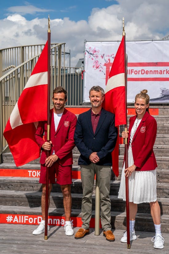 Jonas Warrer, kronprins Frederik og Sara Slott Petersen