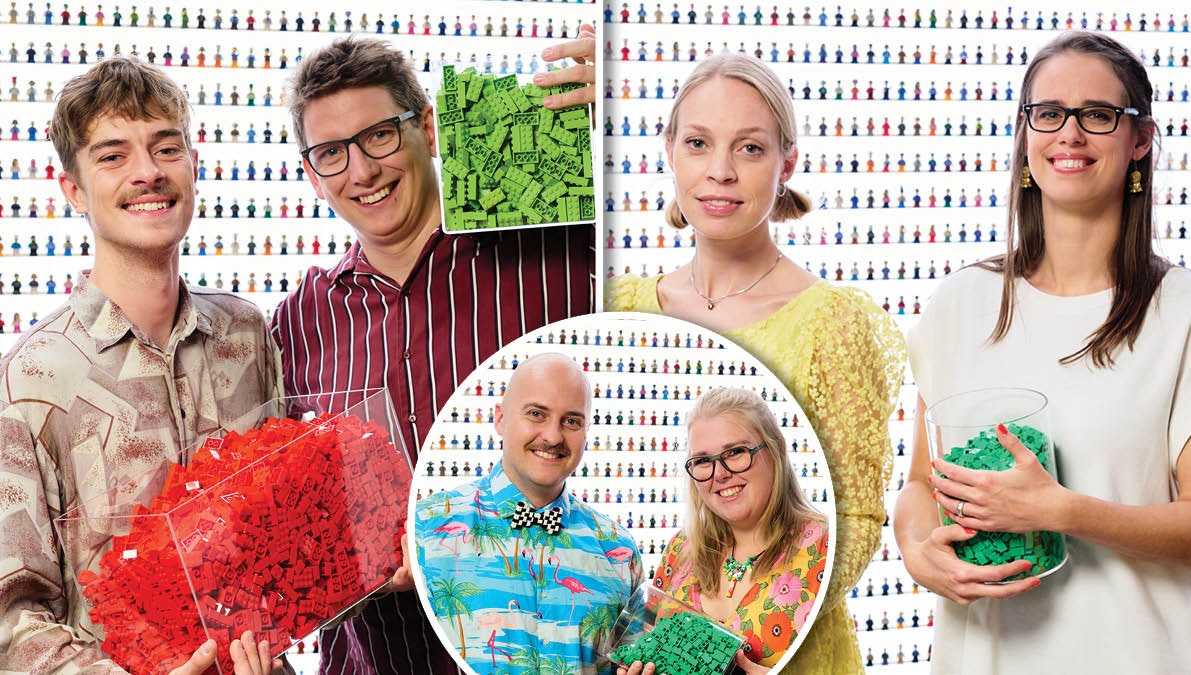 Jakob og Rasmus, Christina og Lena samt Peter og Ida i LEGO Masters