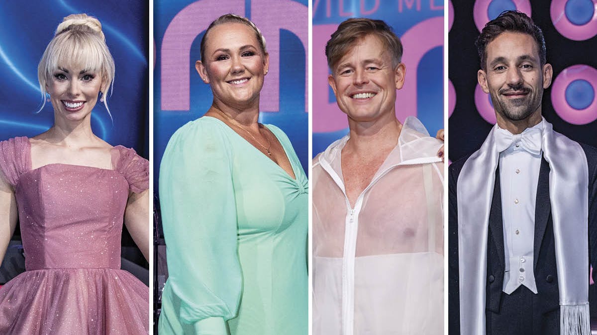 Jenna Bagge, Cecilie Schmeichel, Caspar Phillipson og Joel Hyrland i "Vild med dans" program 7.