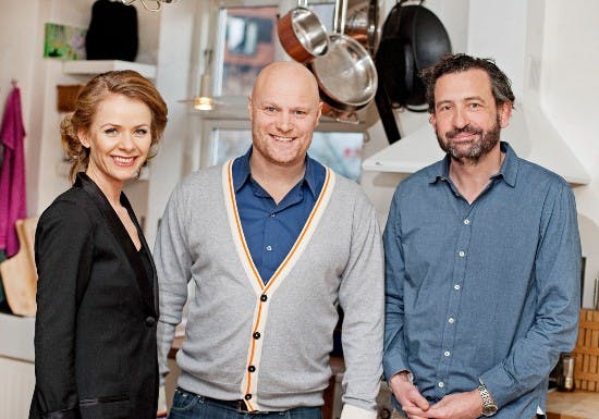 Anne Glad med to af sine tidligere "Kender du typen?"-kollegaer Mads Steffensen og Christian i 2012.
