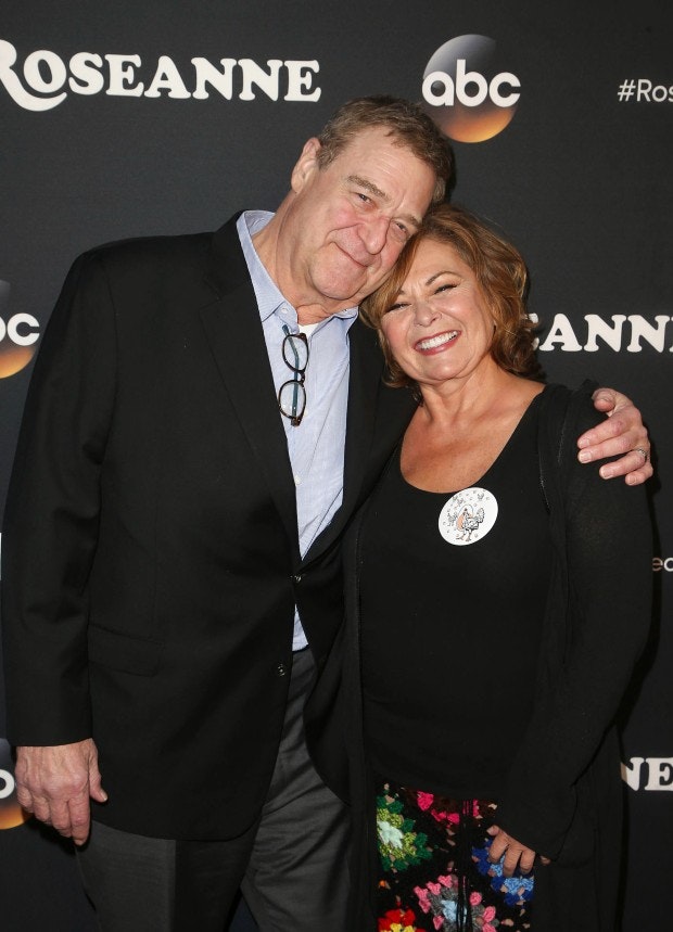 Roseanne Barr og hendes skuespillerkollega i "Roseanne", John Goodman i 2018.