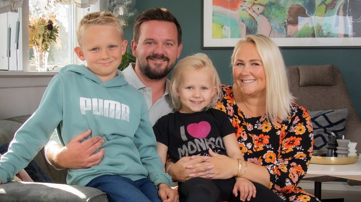Cecilie Schmeichel, Joakim Pilkær, Noah og Sofie.