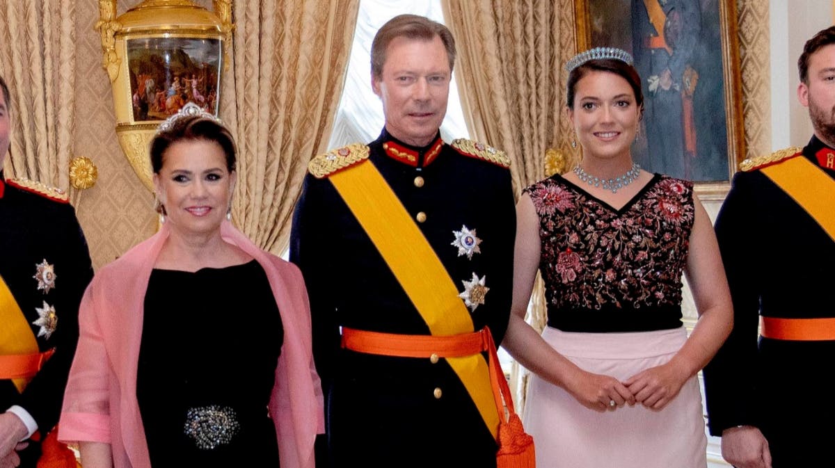 Storhertuginde Maria Teresa og storhertug Henri af Luxembourg med deres datter, prinsesse Alexandra.