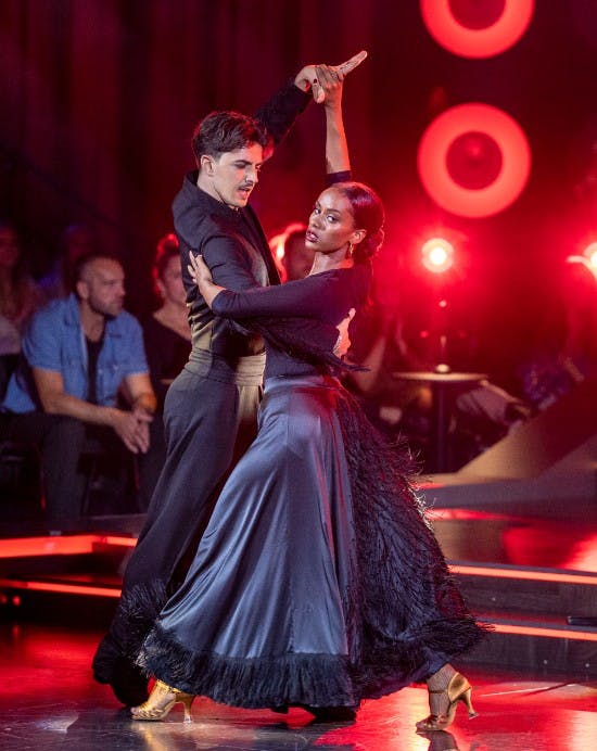 Andrea Lykke Oehlenschlæger og Eugen Miu i en pasodoble