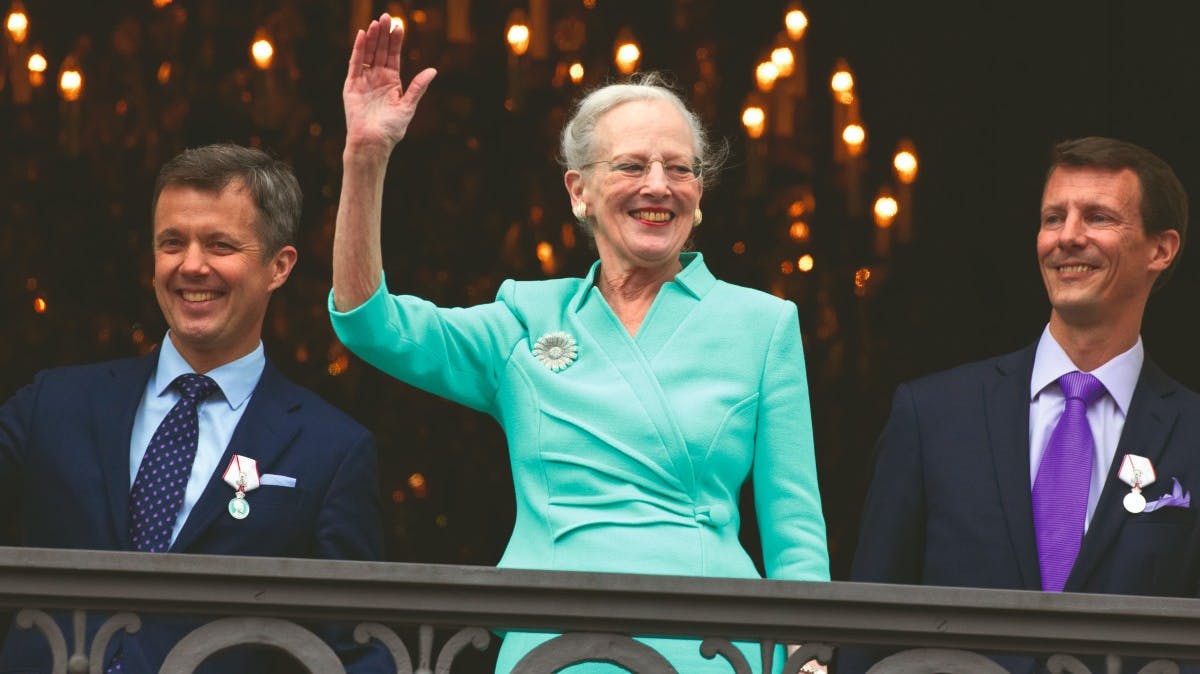 Dronning Margrethe, kronprins Frederik og prins Joachim