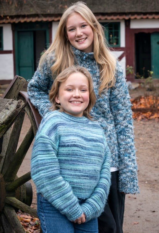 Karla Larsen Moltsen og Thea Sofie Lundbak, som spiller henholdsvis Karen og Rumle i "Julehjertets Hemmelighed".