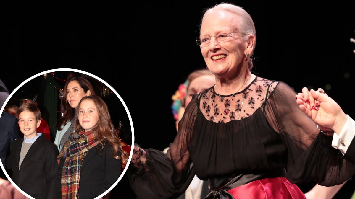 Prins Vincent, prinsesse Josephine og dronning Margrethe 