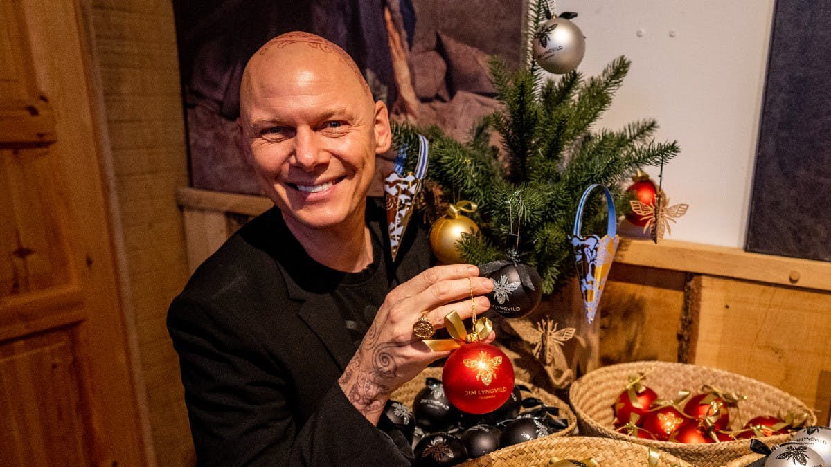 Jim Lyngvild og Morten Paulsen pynter til jul.
