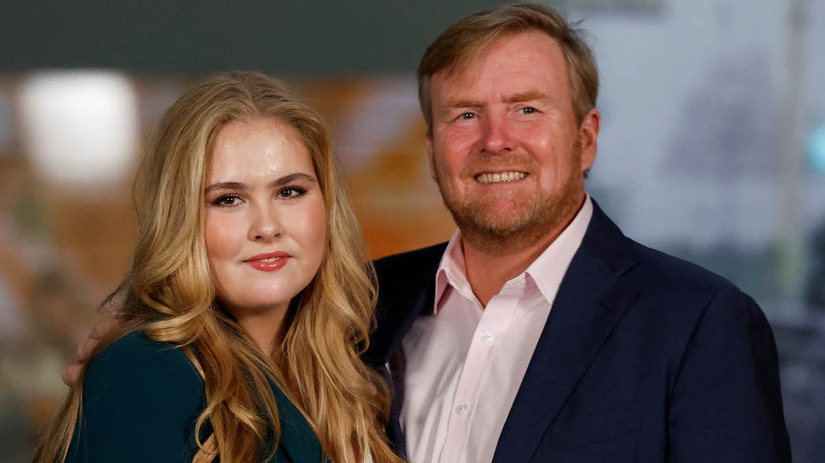 Prinsesse Amalia og kong Willem-Alexander.