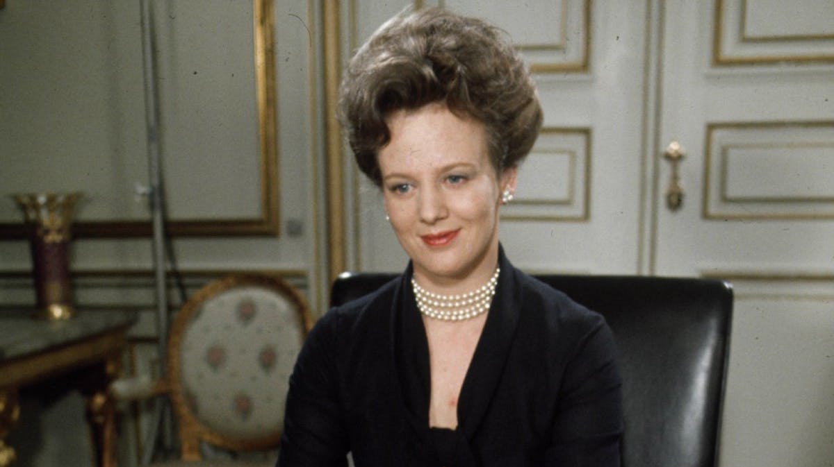 Dronning Margrethe holder nytårstale 1972.