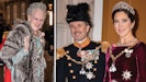 Dronning Margrethe og kronprinsparret ved nytårskur og -taffel i 2020. 