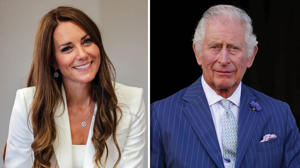 Prinsesse Kate og kong Charles. 