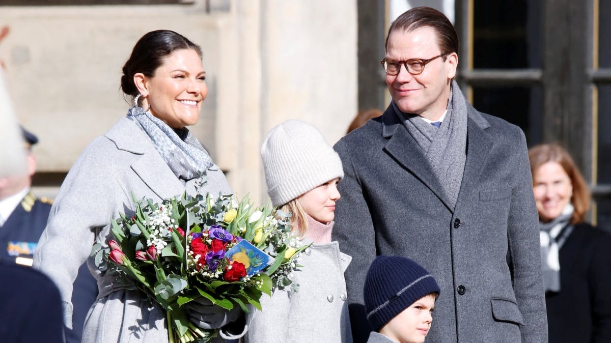 Kronprinsesse Victoria og prins Daniel med børnene, prinsesse Estelle og prins Oscar
