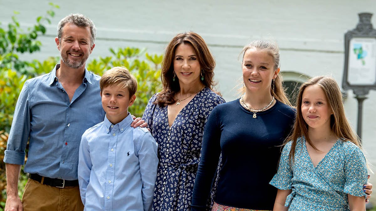 Kronprins Frederik, prins Vincent, kronprinsesse Mary, prinsesse Isabella og prinsesse Josephine. Arkivfoto. 