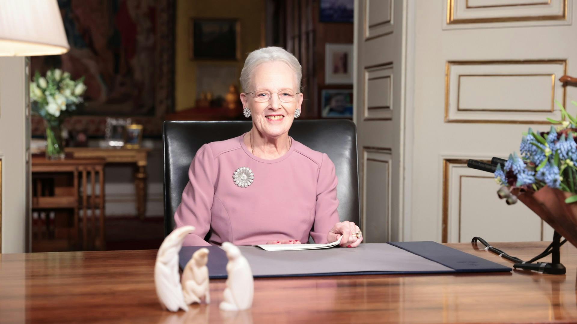 Dronning Margrethe under sin nytårstale den 31. december 2022.
