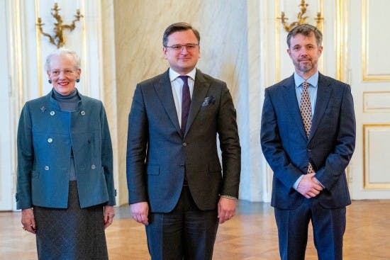 Dronning Margrethe, Dmytro Kuleba og kronprins Frederik