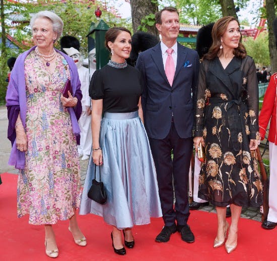 Prinsesse Benedikte, prinsesse Marie, prins Joachim og kronprinsesse Mary