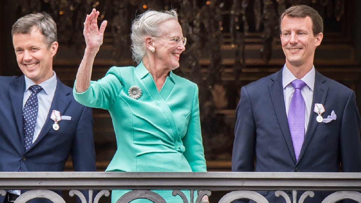 Kronprins Frederik, dronning Margrethe og prins Joachim