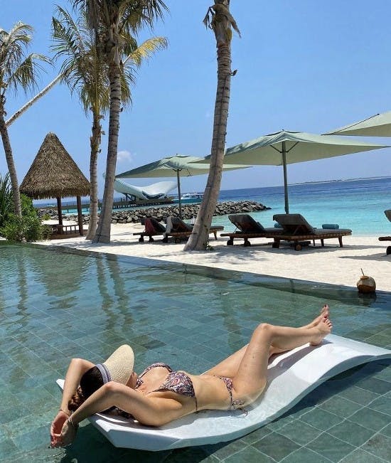 Mascha Vang på Maldiverne