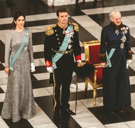 kronprinsesse Mary, kronprins Frederik og dronning Margrethe til nytårskur i 2017