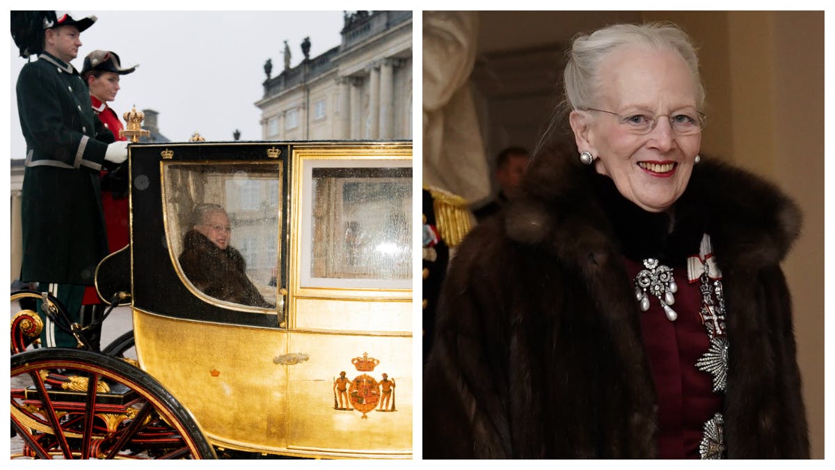 Dronningen ankom i guldkaret til Christiansborg Slot