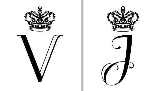 Prins Vincent og prinsesse Josephines monogrammer.