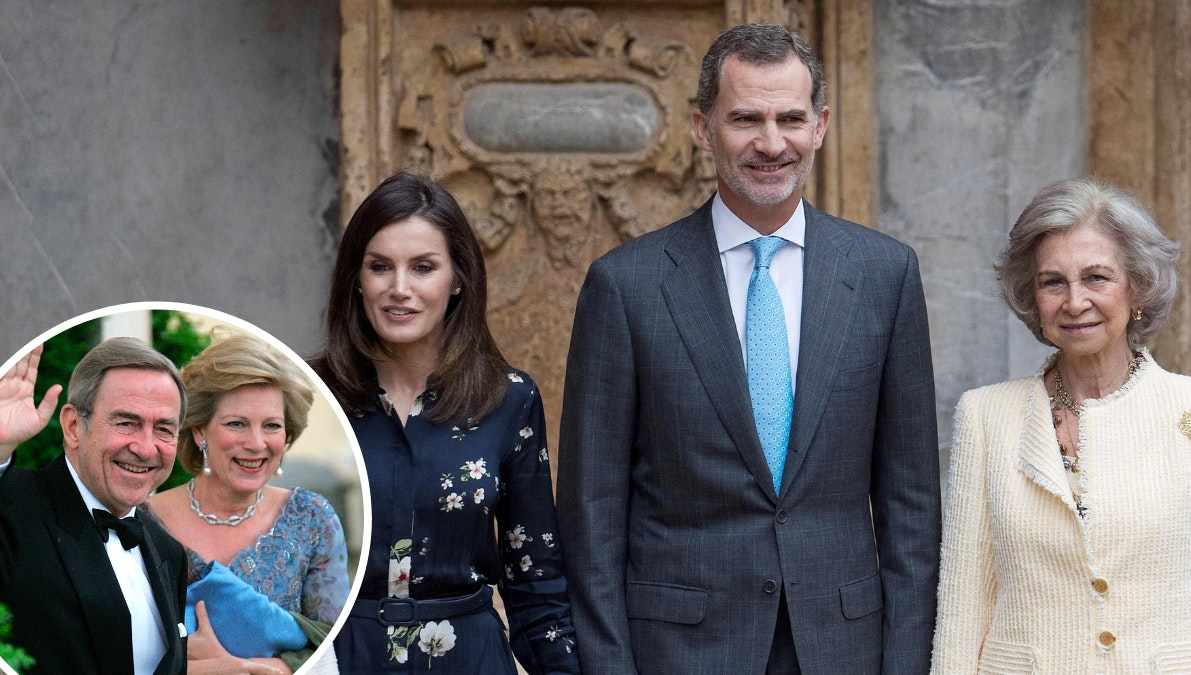 Kong Konstantin, dronning Anne-Marie samt Spaniens dronning Letizia, kong Felipe og kongens mor, dronning Sofia. 