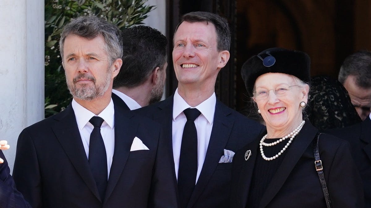 Dronning Margrethe, kronprins Frederik og prins Joachim