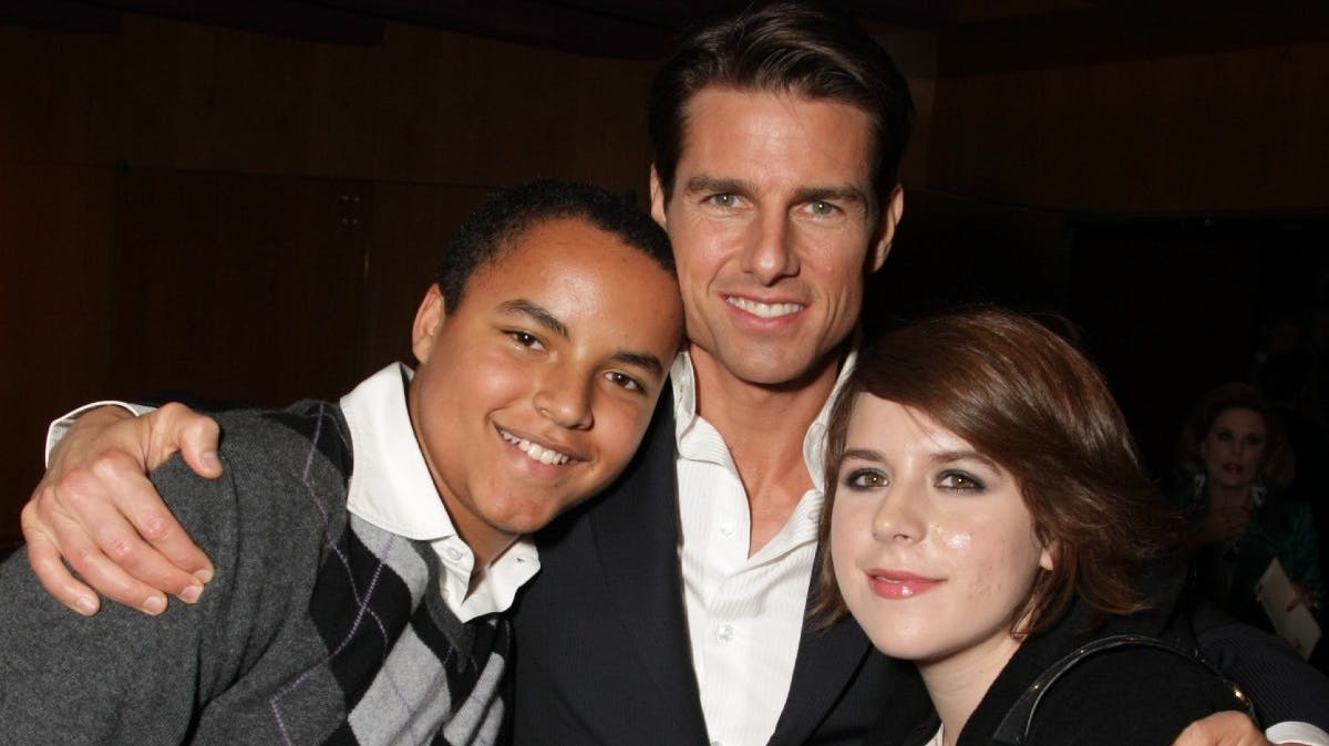 Tom Cruise med børnene Connor og Isabella i 2008. 