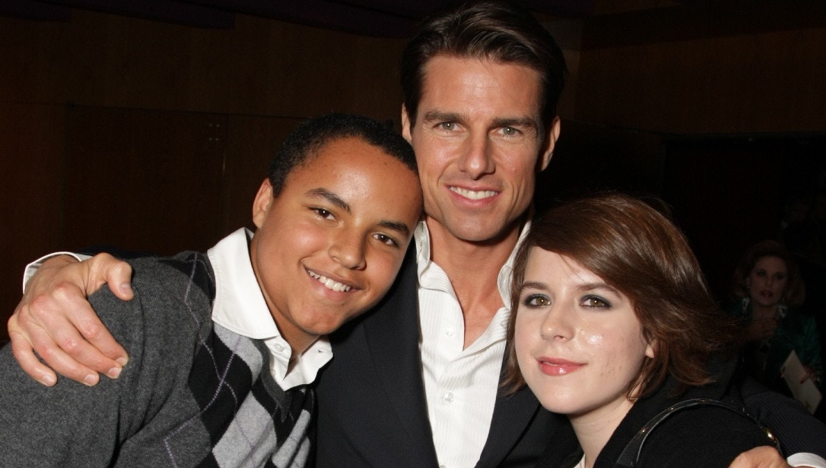 Tom Cruise med børnene Connor og Isabella i 2008. 