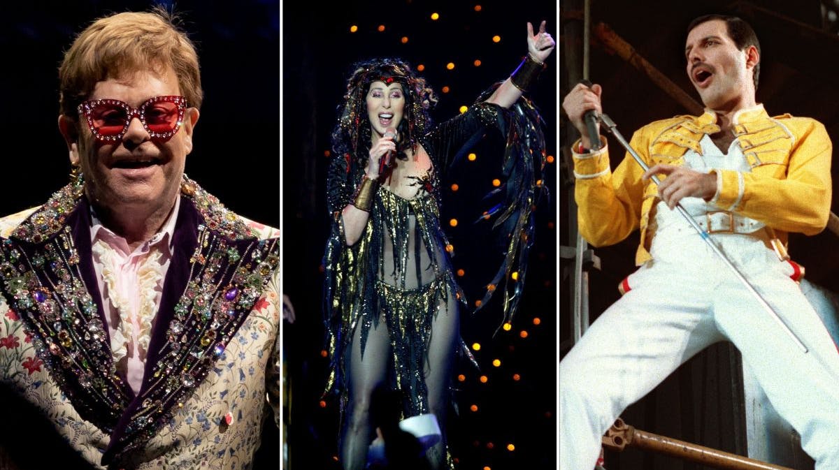 Elton John, Cher og Freddie Mercury