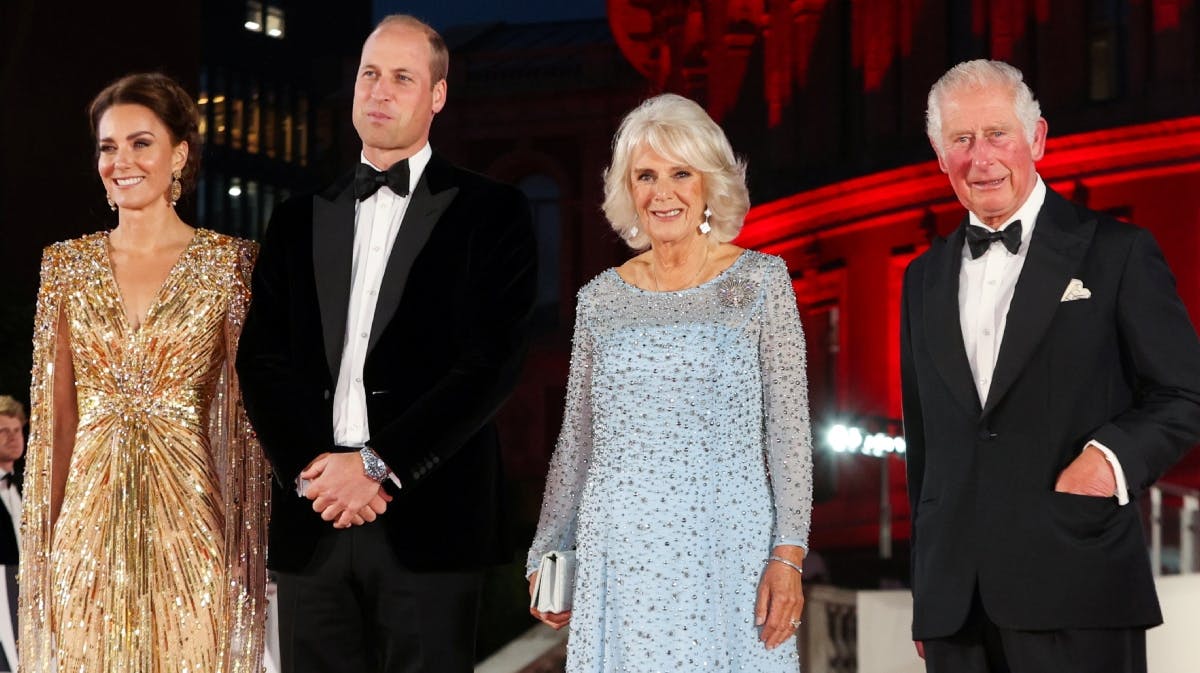 Prinsesse Catherine, prins William, dronning Camilla og kong Charles 