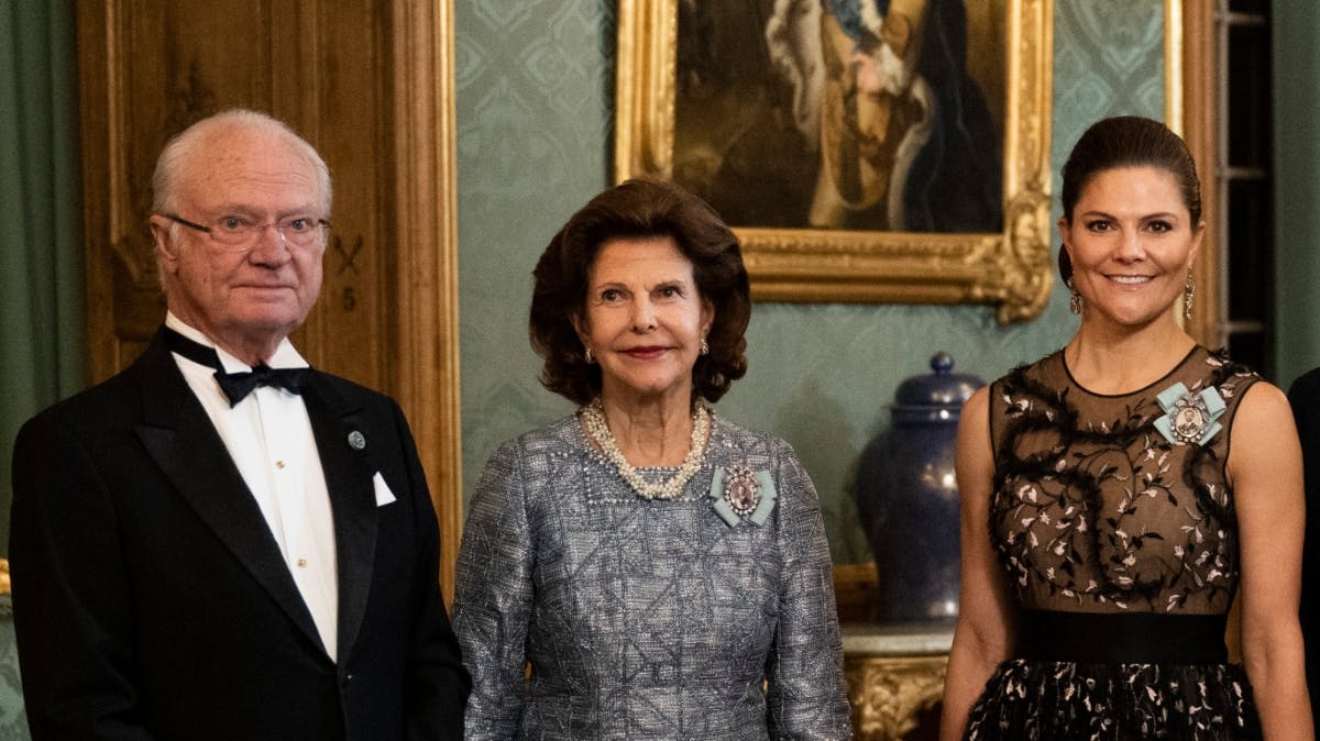 Kong Carl Gustaf, dronning Silvia og kronprinsesse Victoria&nbsp;
