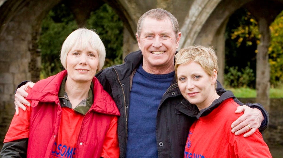 Jane Wymark som Joyce Barnaby med sine medspillere John Nettles og Laura Howard