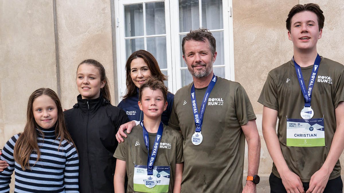 Kronprinsfamilien til Royal Run 2022. 