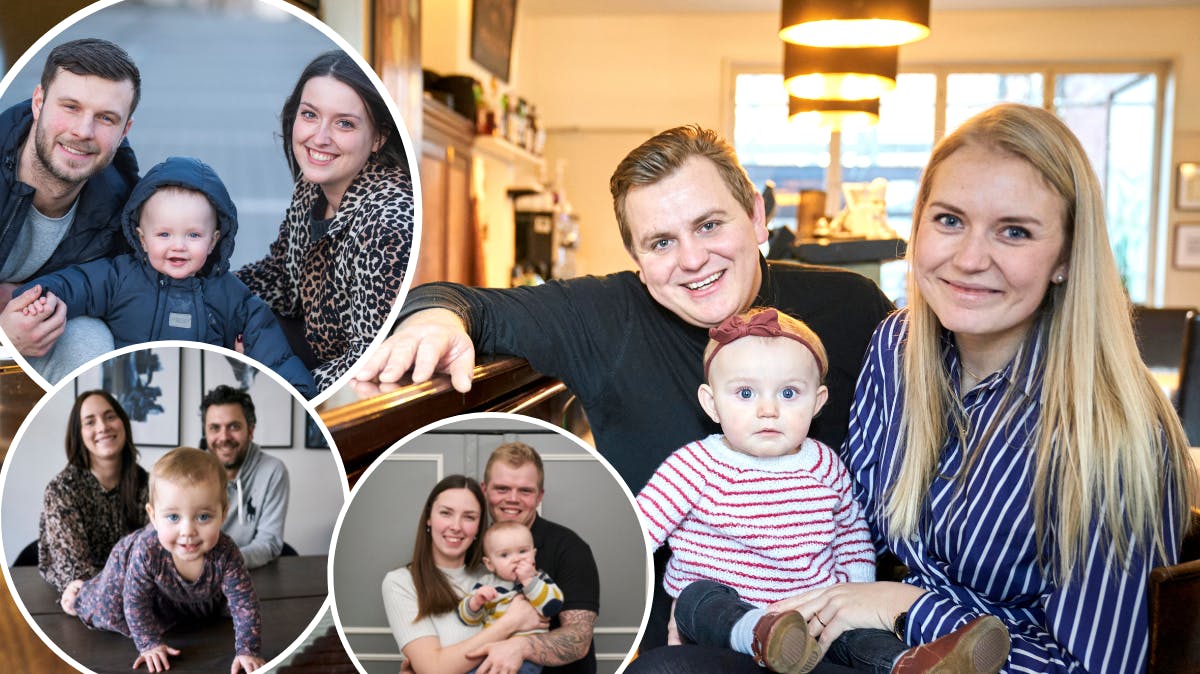 De fire familier fra "Årgang 20" fotograferet i begyndelsen af 2021. 