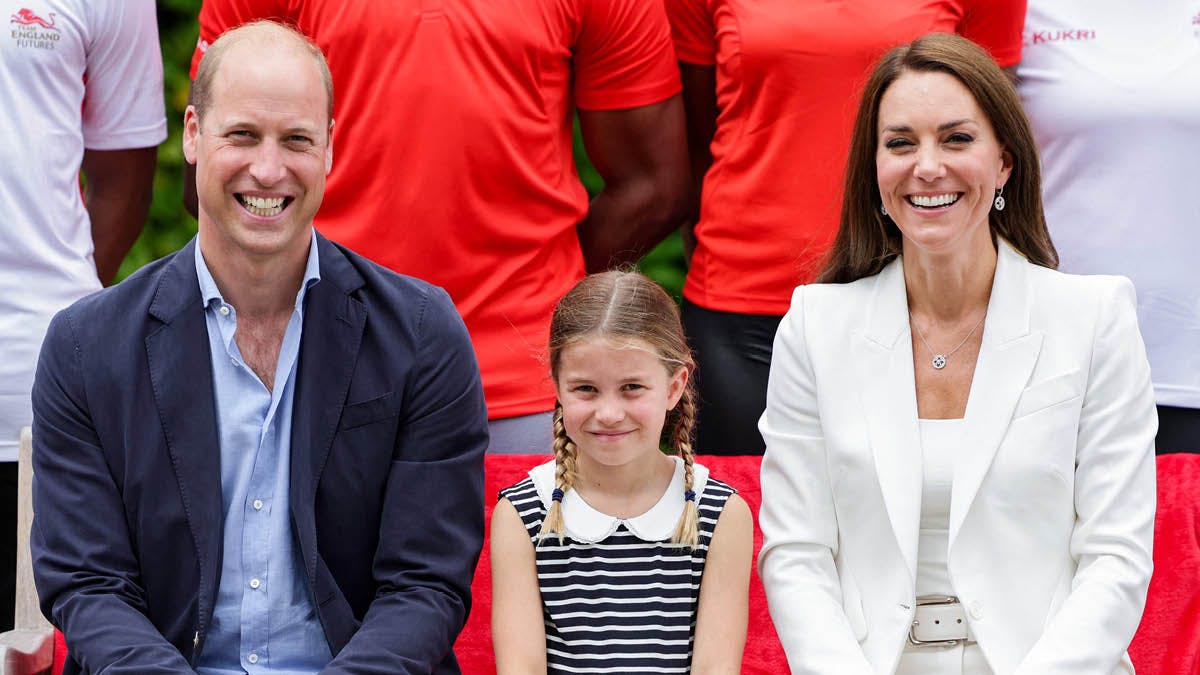 Prins William, prinsesse Charlotte og prinsesse Kate. 