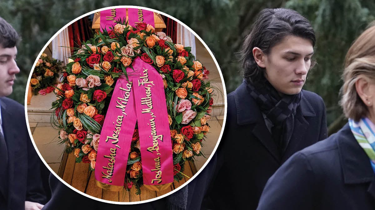 Grev Nikolai ankommer til Christa Manleys bisættelse. 