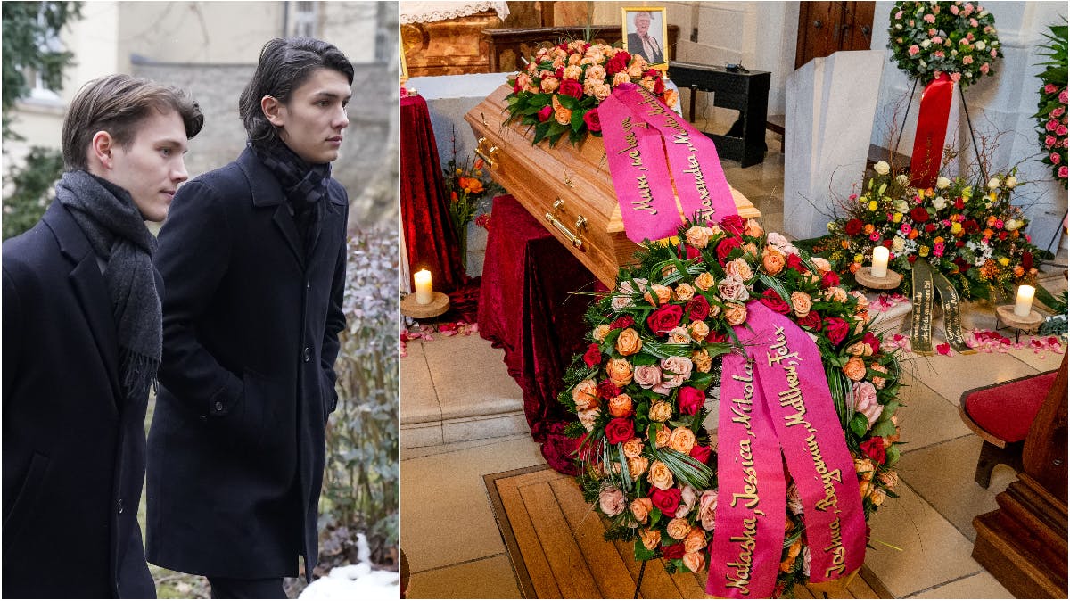 Grev Felix og grev Nikolai ved Christa Manleys bisættelse.