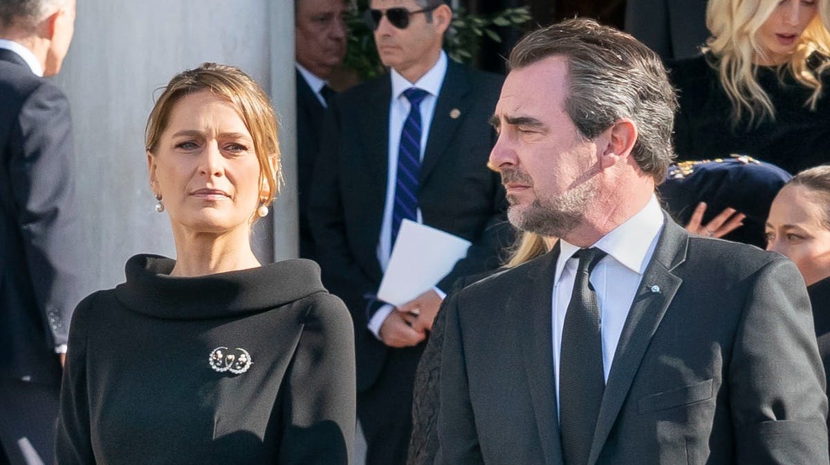 Prinsesse Tatiana og prins Nikolaos ved kong Konstantins begravelse den 16. januar. 