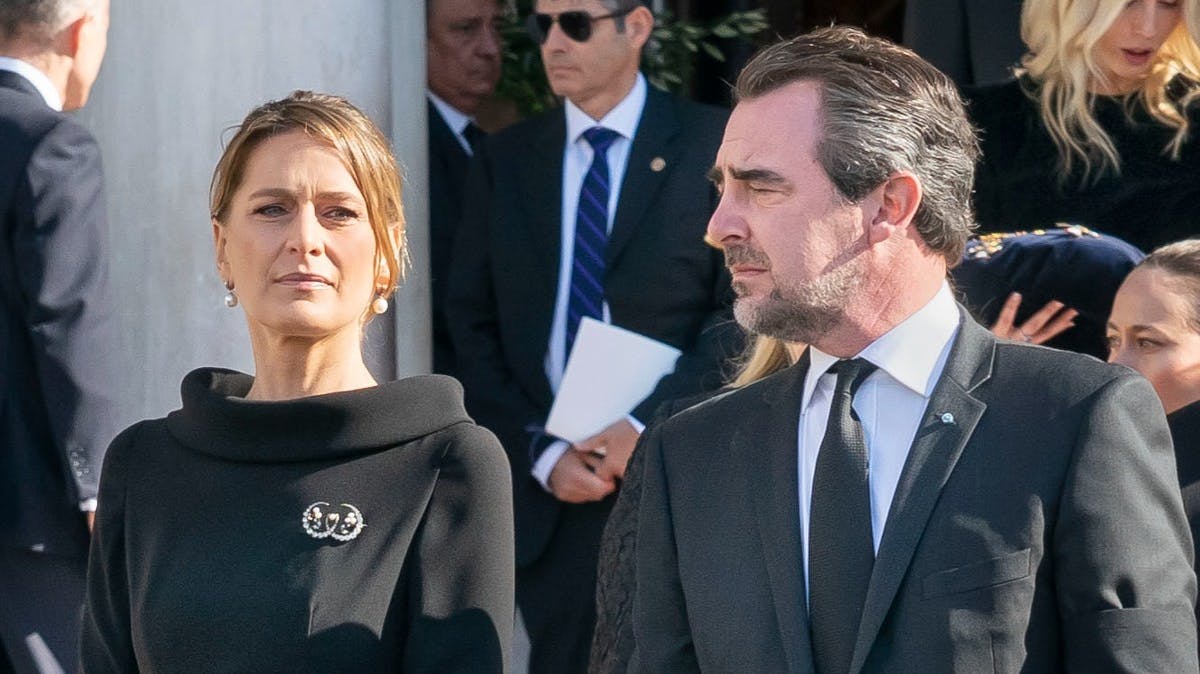 Prinsesse Tatiana og prins Nikolaos ved kong Konstantins begravelse den 16. januar. 