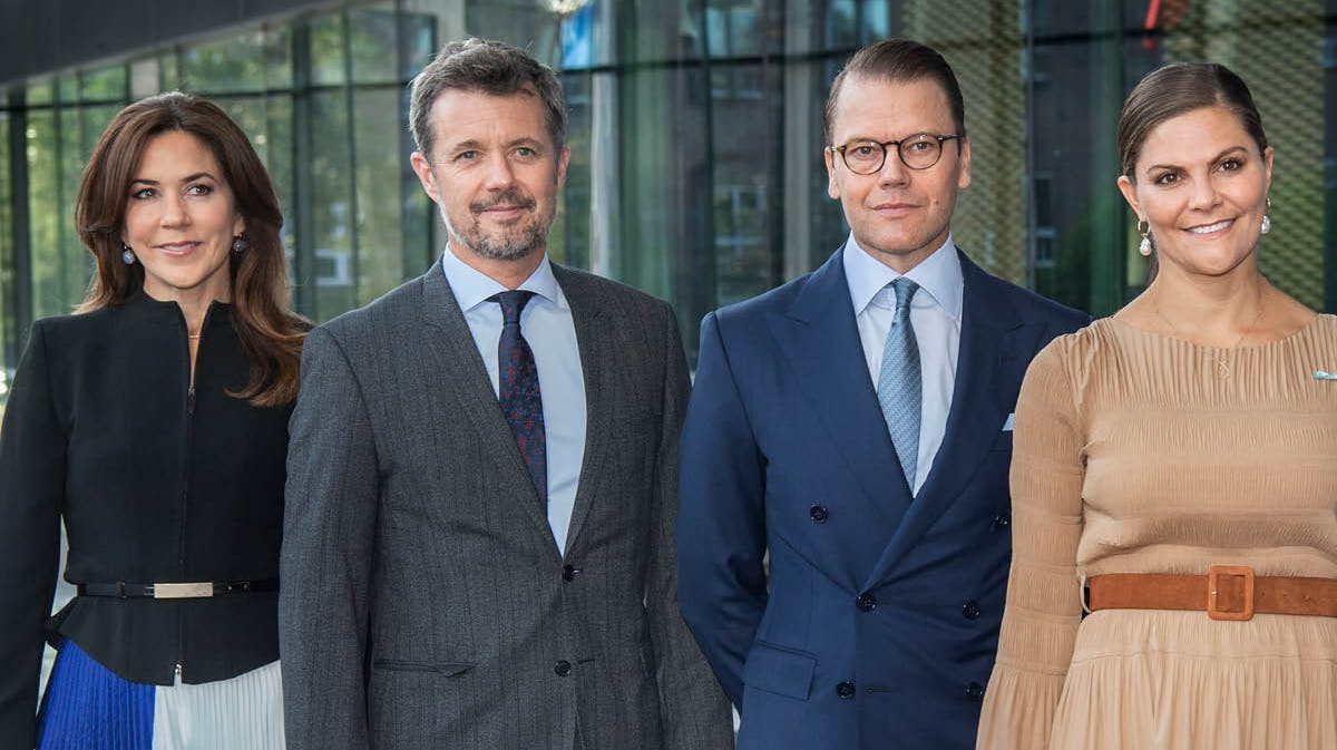 Kronprinsesse Mary, kronprins Frederik, prins Daniel og kronprinsesse Victoria. 