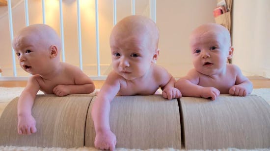 Charles, Gabriel og Theodore i "Tillykke, I skal have trillinger".