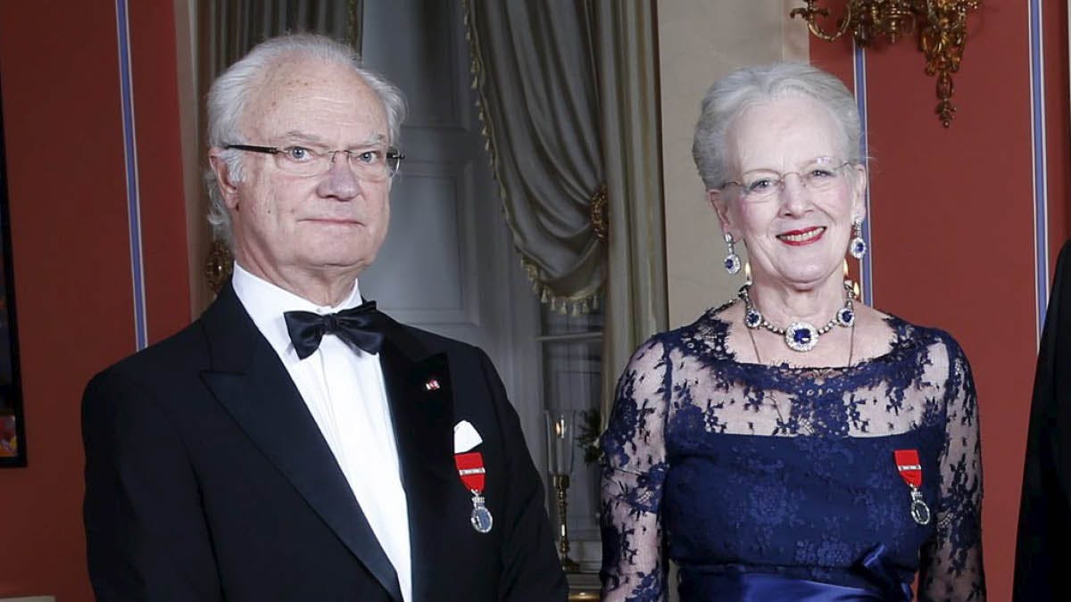 Kong Carl Gustaf og dronning Margrethe. 